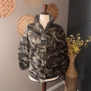 Love Tree Green Utility Jacket with High Collar